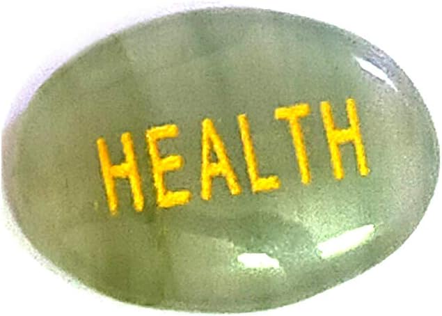 Astroghar Health Symbol Engraved Natural Green Aventurine Crystal Inspirational Faith Pocket Word Stones Therapy Healing Prayer Stones Motivation Encouragement Crystals