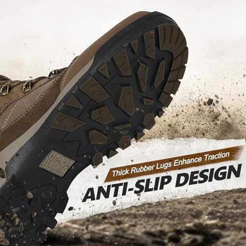 R CORD Womens Hiking Boots Waterproof hiking Camping Boots Outdoor High-Traction Grip Backpacking Shoe Brown Size 10 by R CORD - Used condition - Image 3