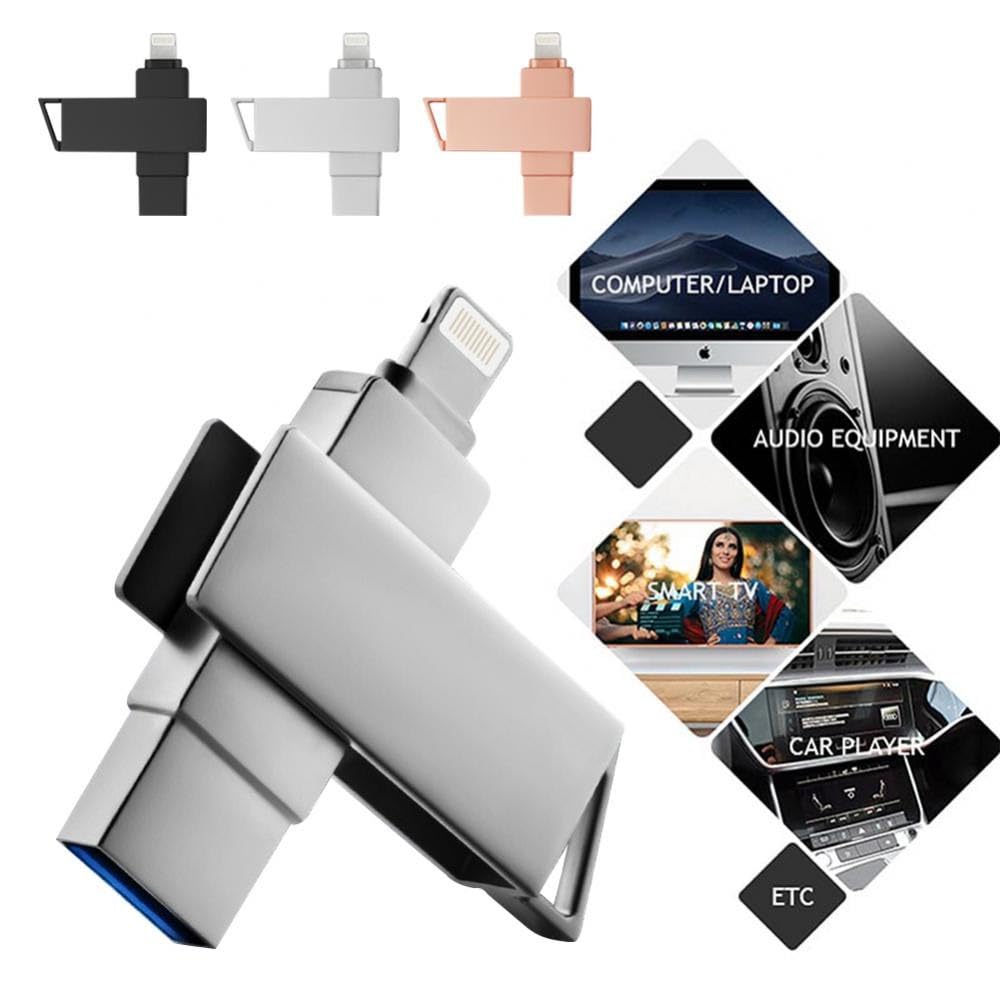 USB flsh and supports iphone - 2 TB - 2000 MB - iPhone USB Memory Stick Thumb Drives High Speed USB Stick (silver)
