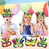Cinrobiye 24 Pack Luau Party Crafts DIY Tropical Tiki Mask Craft Kit Bulk Hawaiian Summer Beach Party Favors Aloha Night Decorations Maui and Moana Arts and Crafts Dress-Up Supplies #3