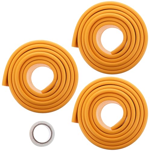 HIAKDOFT Tiras de Parachoques de Seguridad para Muebles 3 Piezas Protector de Esquinas W Multifuncional para 80 MM Ancho X 8 MM Grosor X 2 M Largo Color Naranja para Protección
