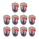 YROHGKPN 10 unidades de modelos de nueces artificiales realistas para cestas de festival, fabricación de coronas, decoración de Navidad, Halloween, fiestas, bellotas artificiales para manualidades