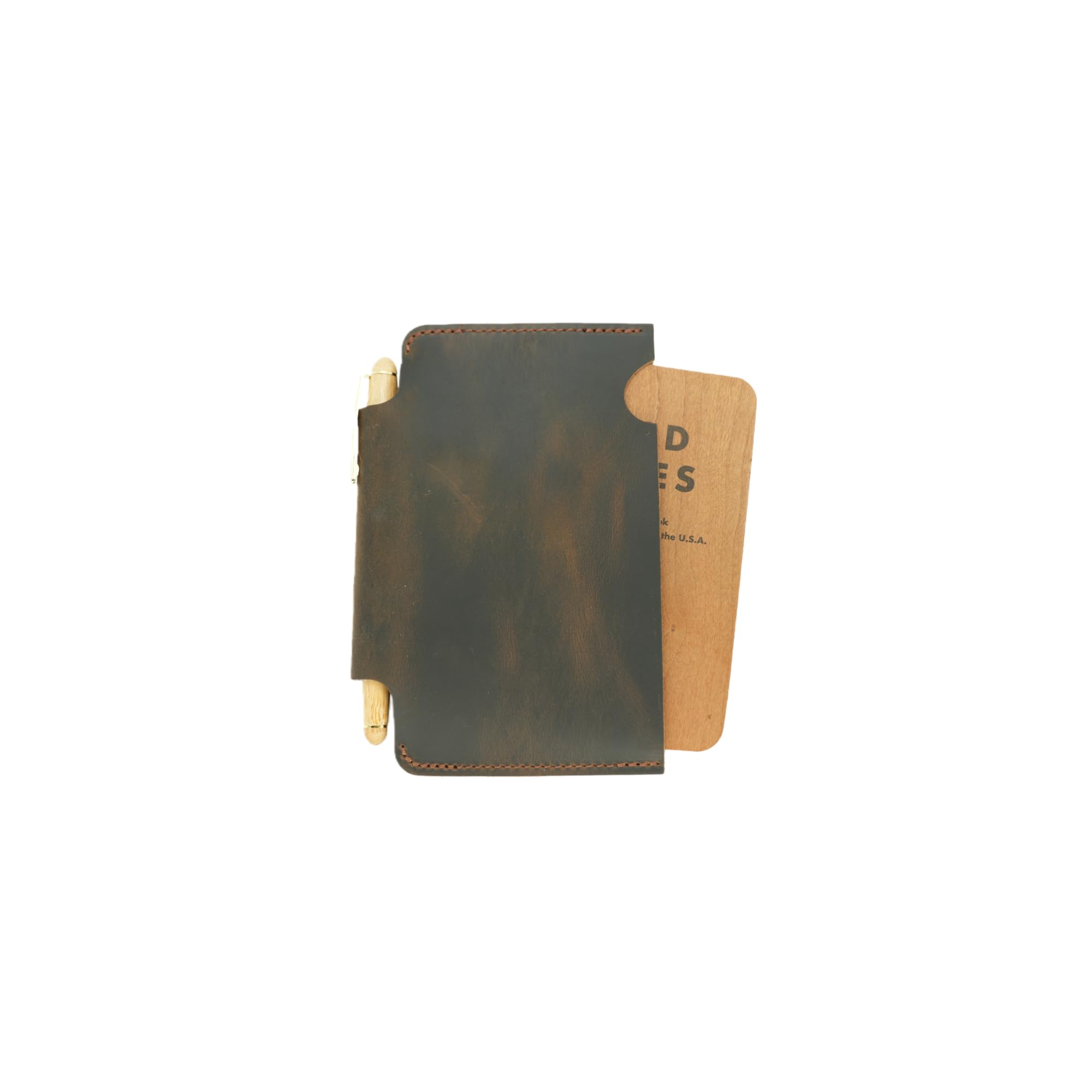 JJNUSA Distressed Genuine Leather Slim Pocket Sleeve Notepad Cover for Field Notes with travel minimalist cover Sleeve fieldnotes 3.5 "x 5.5" Cover Vertical