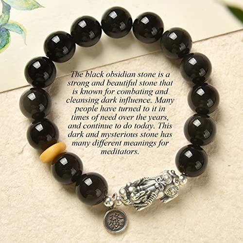 Bracelet obsidienne noire au travail pour cultiver la sérénité et le succès