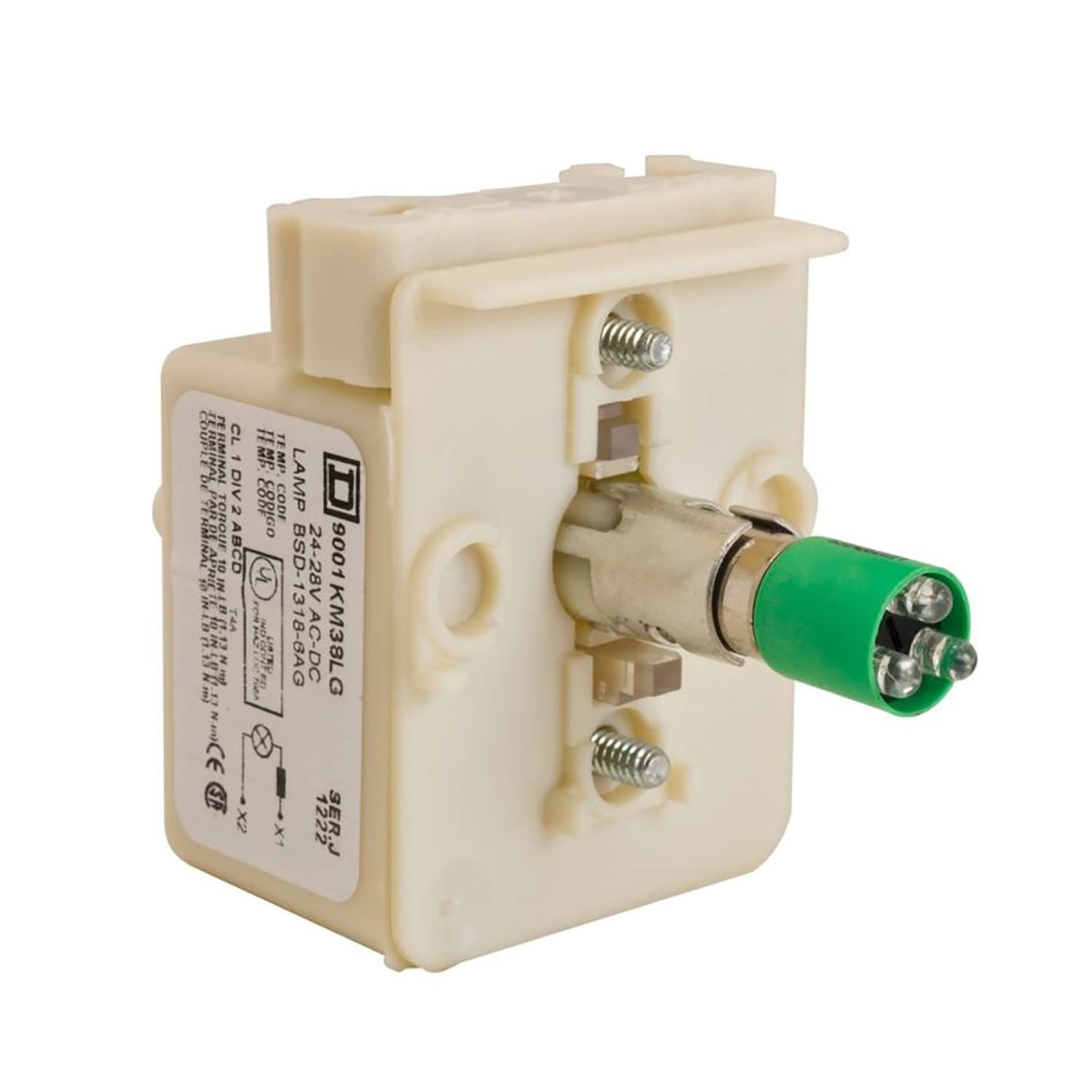 SCHNEIDER ELECTRIC 9001KM38LG model Name Green Lamp Module with Bulb,Lamp Type: Led,120Vac/DC Lamp Module Voltage