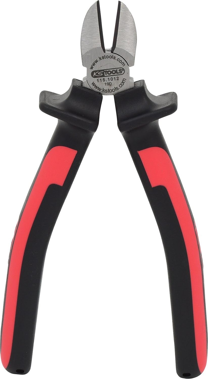 KS Tools 115.1012 - Pince Coupante de Côté à Poignées Bi-Composants Ergotorque® - L. 160 mm - Pince Coupe Cable avec Poignée en Bi-Matière - Pince Bricolage en Chrome Vanadium Ultra Résistant