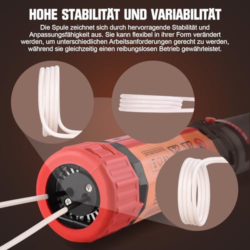 Heizelemente mit Magnetischer, 1100 W Flammenfreies Induktionsheizgerät mit 8 Spulen, Induktionsheizgerät Set zum Entfernen von Rostigen Schrauben für Kfz-Werkstätten, Industrielle Instandhaltung