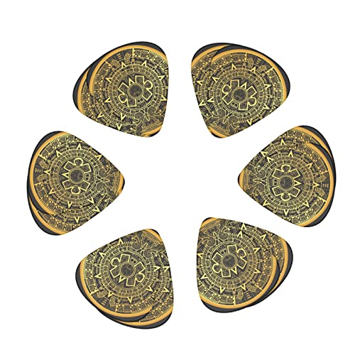 Lot de 12 médiators de guitare avec symbole américain maya, noir, pour guitare électrique, basse, guitare acoustique, cadeau pour les amateurs de guitare acoustique - Les Beatles, Paul McCartney, John Lennon, RIngo Starr, George Harrison Lot de 12 médiators de guitare avec symbole américain maya, noir, pour guitare électrique, basse, guitare acoustique, cadeau pour les amateurs de guitare acoustique – Image 3