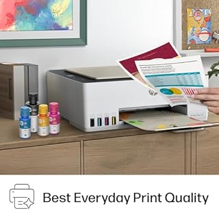HP Smart Tank 5000 Wireless All-in-One Ink Tank Printer, Scanner, Copier with 2 Years of Ink Included, Best-for-Home, Cartridge-Free, Refillable, AI-Enabled, an EcoTank Alternative (5D1B6A)