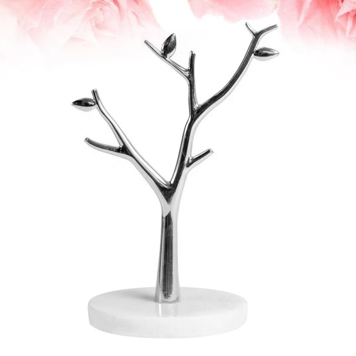 TEHAUX Expositor de Joyas Forma de Árbol de Mármol Plata para Anillos
