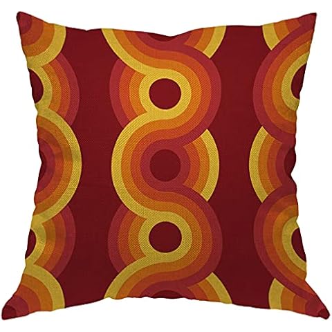 WONDERTIFY Geometric Throw Pillow Covers Vintage 1970S Retro 1960S Groovy Bauhaus Cushion Case for Couch, Bed Or Sofa Pillows Case 18X18 Inch Cover
