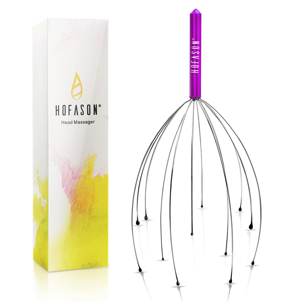HOFASONScalp Massagers, Handheld Head Massage Tingler, Scratcher for Deep Relaxation, Hair Stimulation and Stress Relief (Random Colors)