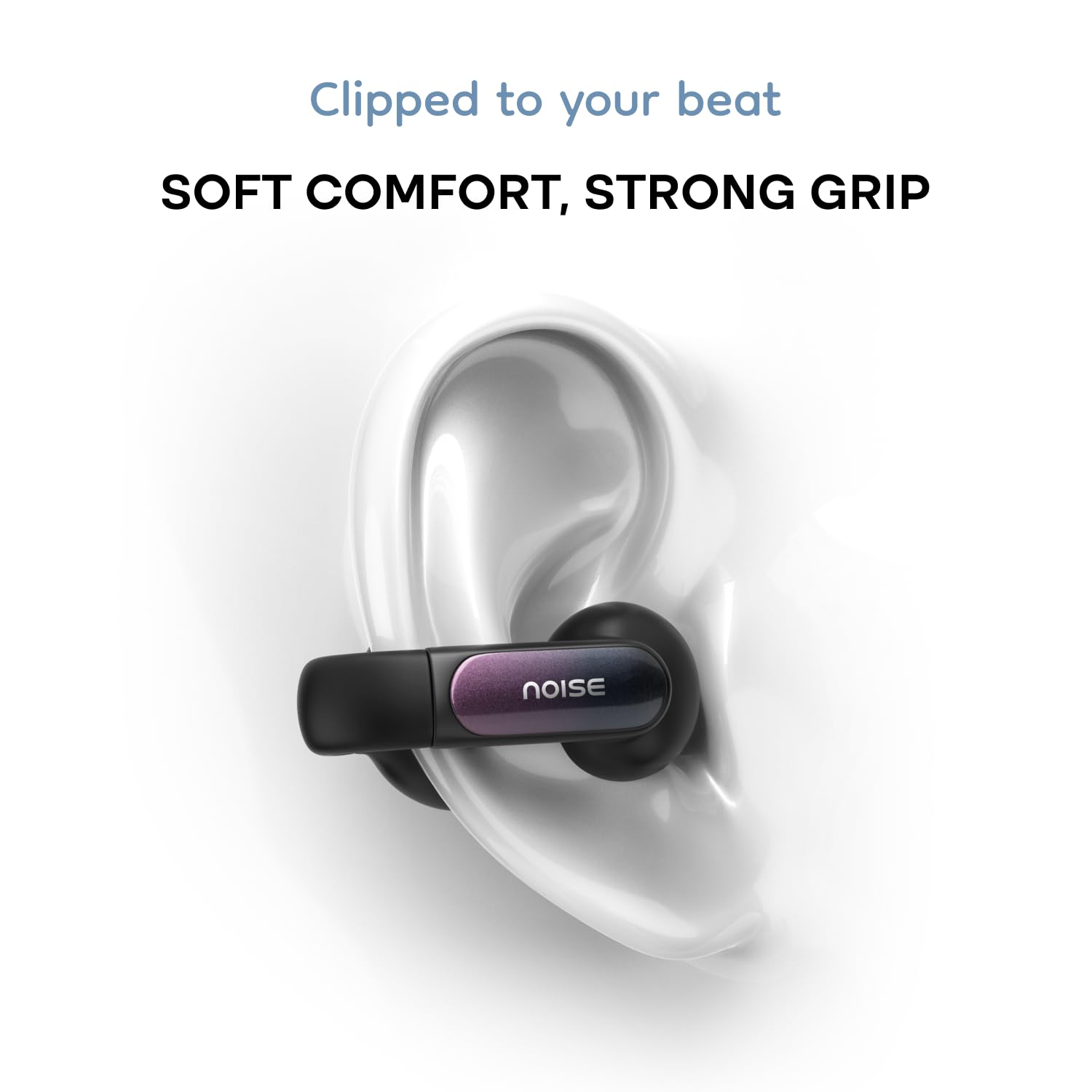 Noise Newly Launched Air Clips 2 Wireless Open Ear Earbuds with Clip Design, AirWave™ Technology,Up-to 40H Playtime, Dual Device Pairing, ENC,12mm Driver,BTv5.3 (Frost Ivory) — Amazon image 6