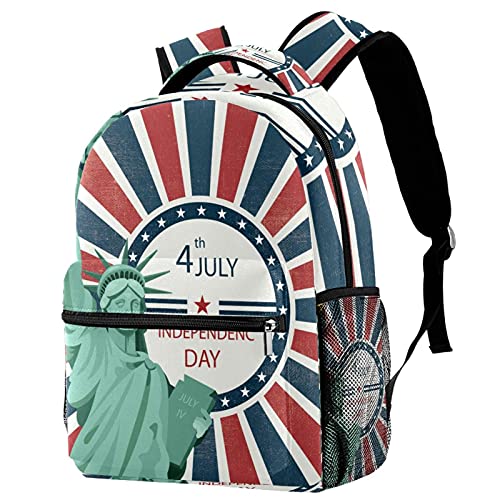 Sac à dos décontracté grand volume pour femme motif vintage de la Liberté