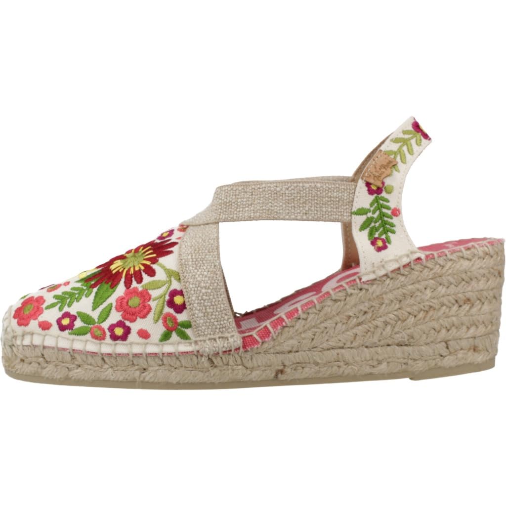Toni Pons MONTJOI - Alpargata de cuña de Mujer con Bordados Multicolor