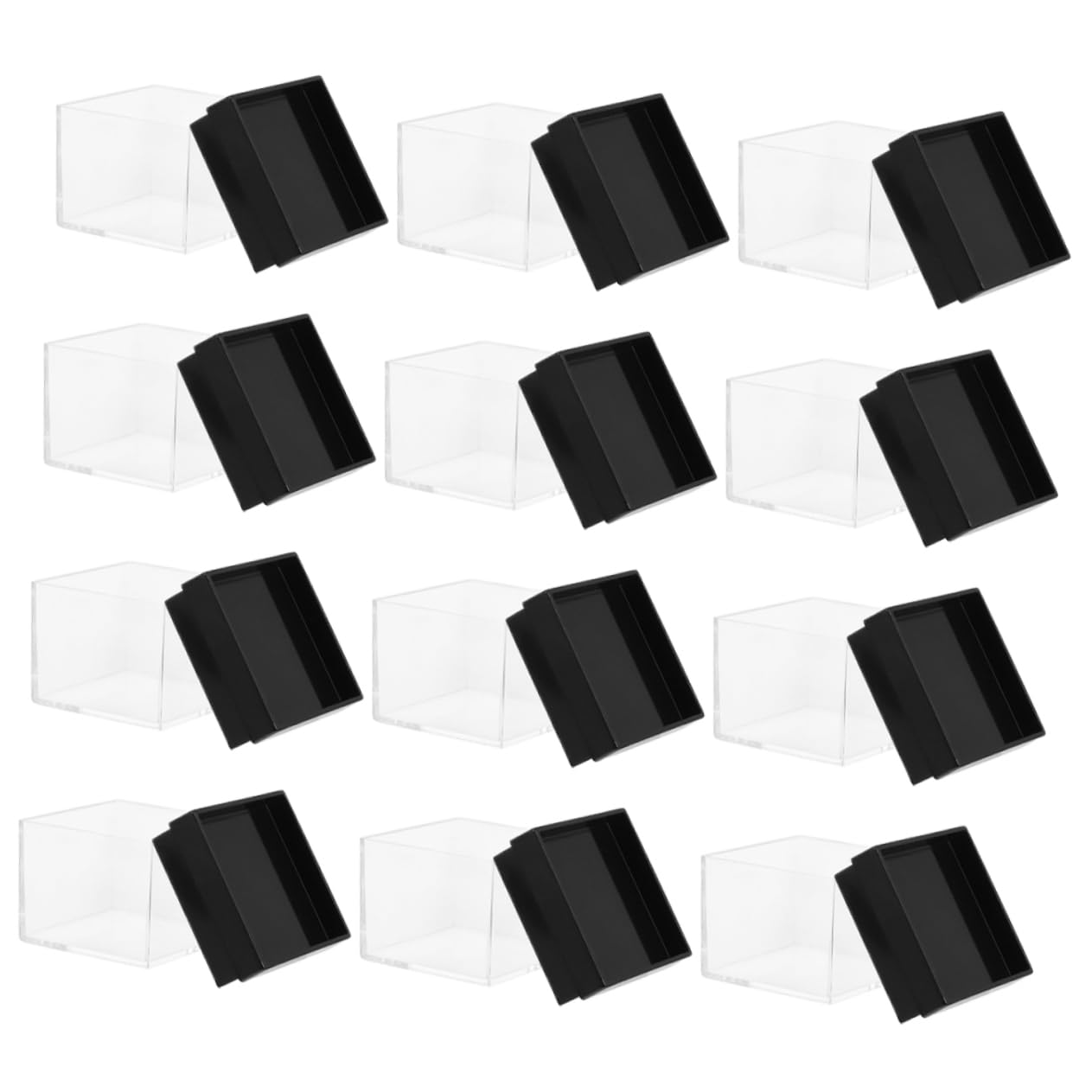 HOOTNEE 30 Pcs Mineral Standard Box Display Case Plastic Specimen Holder Transparent Mineral Showcase Specimen Case Mineral Sample Case Display Container Specimen Container