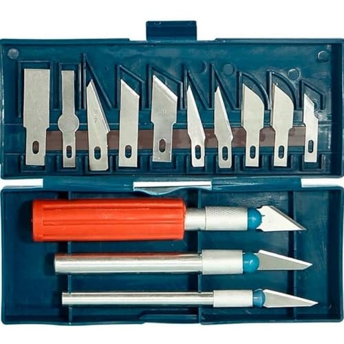 Kit Estilete de Precisão Jogo com 16 Peças com Estojo Artesanato Costura Arte