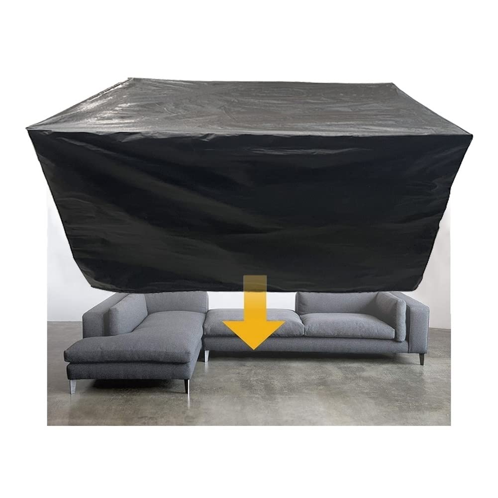 Fundas para muebles de ratán, tela Oxford impermeable 210D, cubierta protectora contra el polvo UV para exteriores, 33 tamaños (negro, tamaño: 200 x 160 x 70 cm)