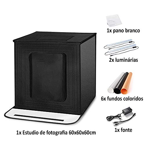 Estúdio Fotográfico tenda Portátil fundo infinito 60x60cm GT130 - Lorben