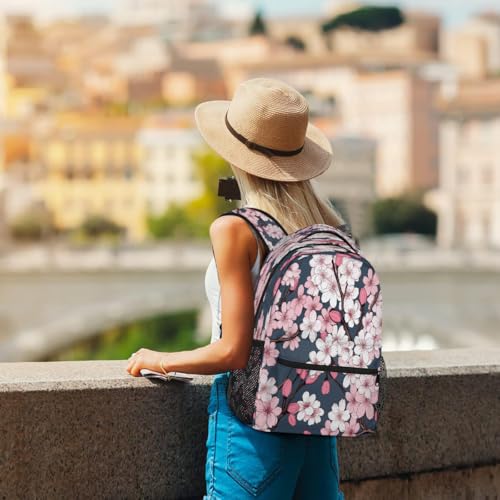 Japanese Cherry Blossom Floral Kids Backpack, Lightweight School Bookbag Large Capacity Laptop Backpack Water Resistant Daypack Shoulder Bag for Teenager Boys Girls4