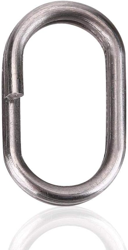 Keenso 100Pcs Fishing Split Rings ，Stainless Steel Oval Split Rings Swivel Snap Carp Fishing Tackle Connector