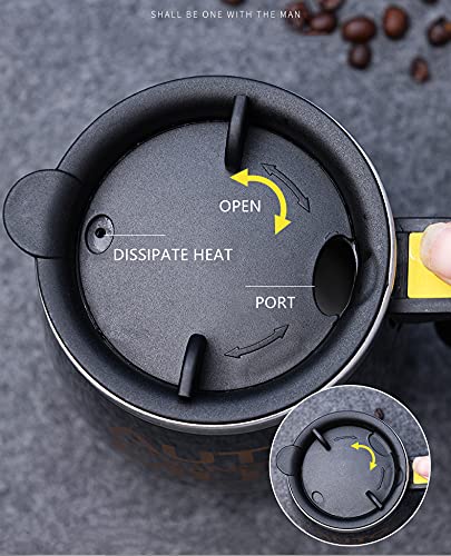 Image of Self Stirring Coffee Mug Cup - Funny Electric Stainless Steel Automatic Self Mixing & Spinning Home Office Travel Mixer Cup（green）