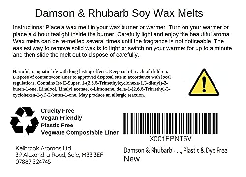 Wax Melts - Rhubarb and Plum | 16 Pack | Strong Scented | Made in The UK | Plastic Free | Vegan - Image 6