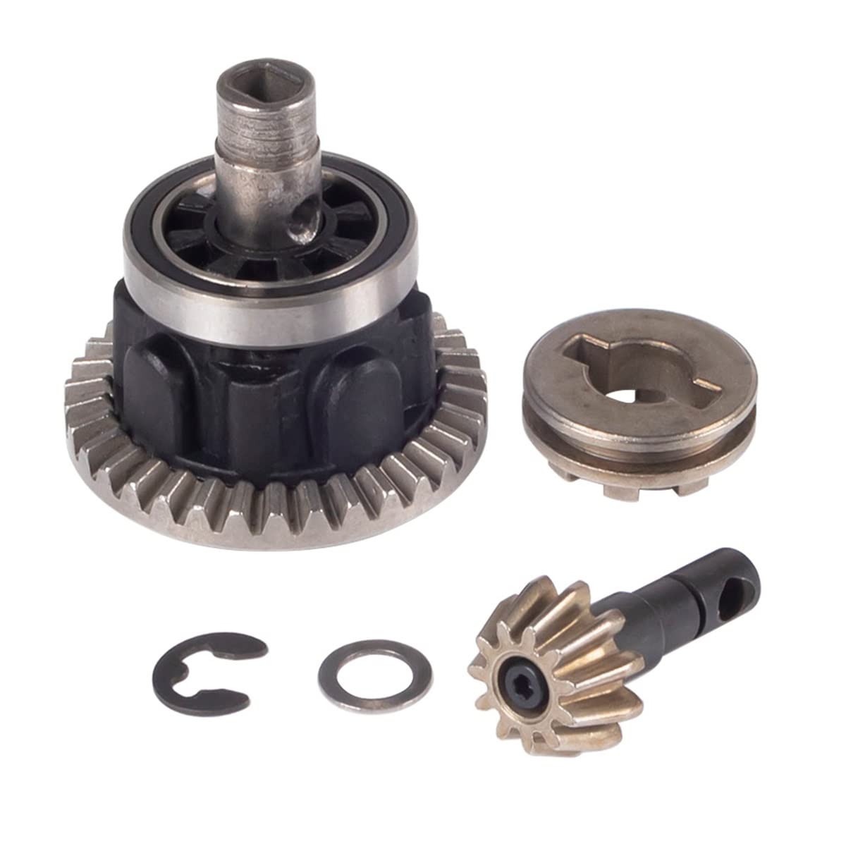 Bearings Replacement 4 Hardened Steel Front Rear Drive Shaft Differential Gear Kit Bearing Suite 12mm Adapter(Differential Gears)