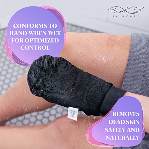 Seraphic Skincare Korean Exfoliating Mitts (2Pcs) Microdermabrasion At Home Exfoliating Gloves Visibly Lift Away Dead Skin, Great For Spray Tan Removal Or Keratosis Pilaris, Made Of 100% Viscose Fiber #TOP1