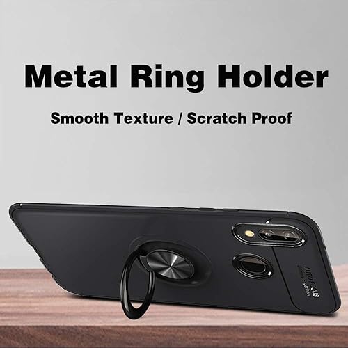 Miniatura 5 de Asuwish Funda de teléfono para Huawei Nova 3iP Smart+ 2018 con protector de pantalla de vidrio templado y soporte para anillo, accesorios híbridos