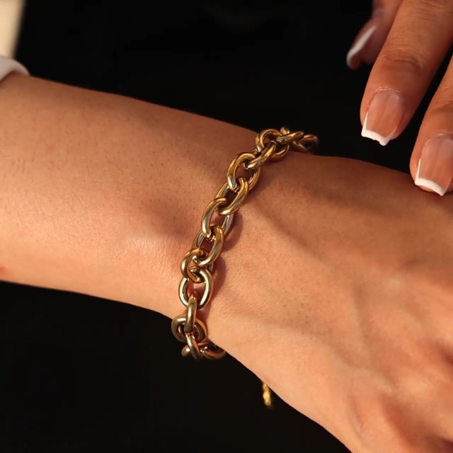 Pulsera de cadena gruesa de acero inoxidable para mujer y hombre miniatura 7