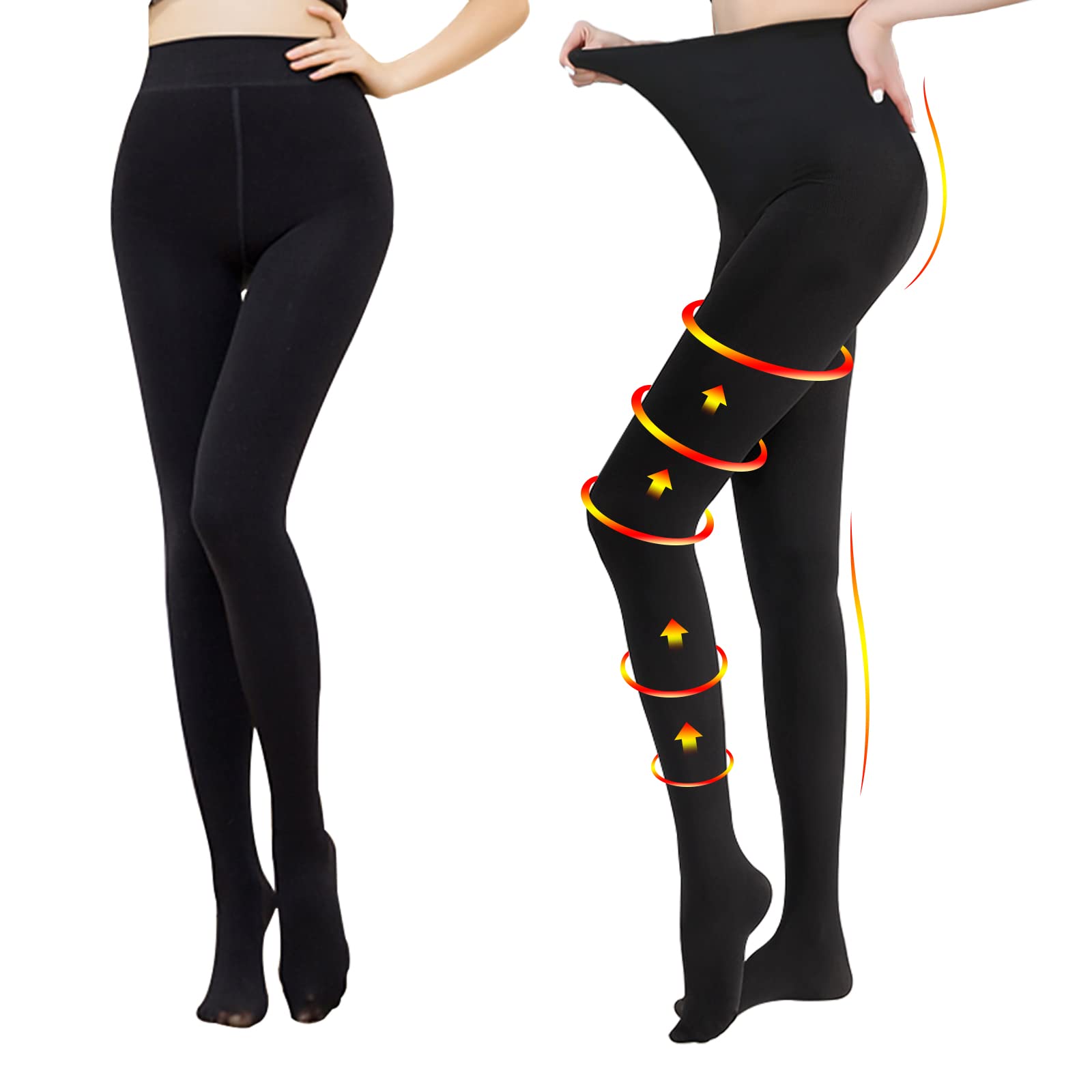 2 Pairs Compression Pantyhose for Women 20-30 mmhg Plus Size Stockings Support Hose