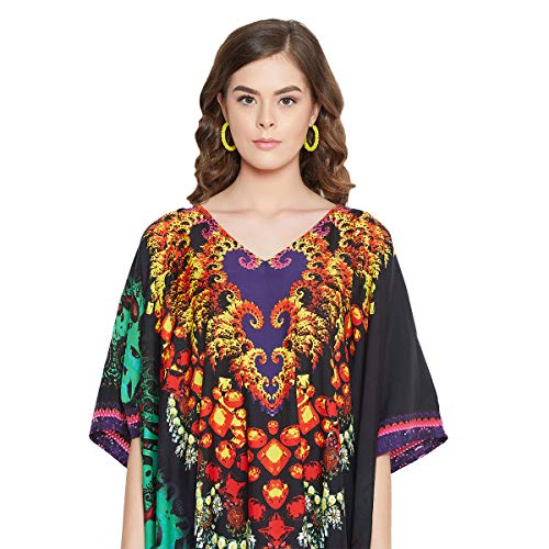 Image of Oussum Women Polyester Casual Long Plus Size Beach Caftan Cover Up Maxi Dress 1X-3X Summer Kaftan Dresses for Women