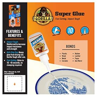 Gorilla Super Glue, Clear Glue, 20 Gram (Pack of 1) - All Purpose and Fast Setting for Projects and Repairs
