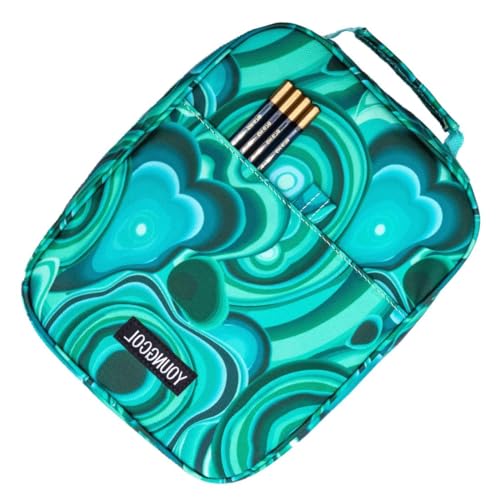 Image of YOUNGCOL 250 Pencil Case 170 Gel Pen Case High Capacity Pens Holder Colored Pencils Organizer Storage for Watercolor Pens Markers (Green Marble)