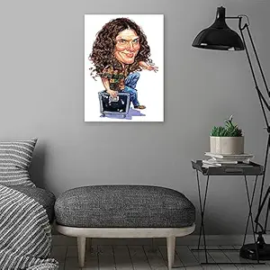 VERRE ART Printed Framed Canvas Painting for Home Decor Office Wall Studio Wall Living Room Decoration (14x22inch Wrapped) - Weird Al Yankovic