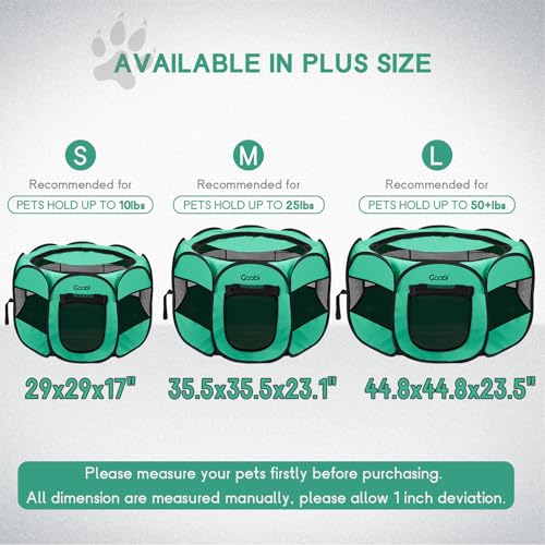 image for Goozii Portable Dog Playpen for Small Dogs Indoor Outdoor, Collapsible