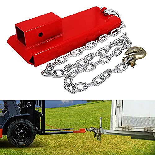ELITEWILL Forklift Trailer Hitch Attachment 2 Forklift Hitch Attachment Receiver Industrial Pallet Forks Towing Adapter with Safety Chain Heavy Duty for Warehouse Construction Farm