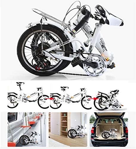 Damesfiets, inklapbaar, in hoogte verstelbaar, comfortabele fiets, voor beginners, met mand en achterbank achter, met… - Afbeelding 4