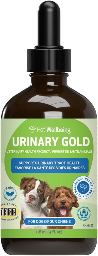 Pet Wellbeing Urinary Gold for Dogs - Supports Urinary Tract Health, Normal Frequency, Healthy Immune Response, Stoneroot, Hydrangea - Veterinarian-Formulated Herbal Supplement 4 oz (118 ml)