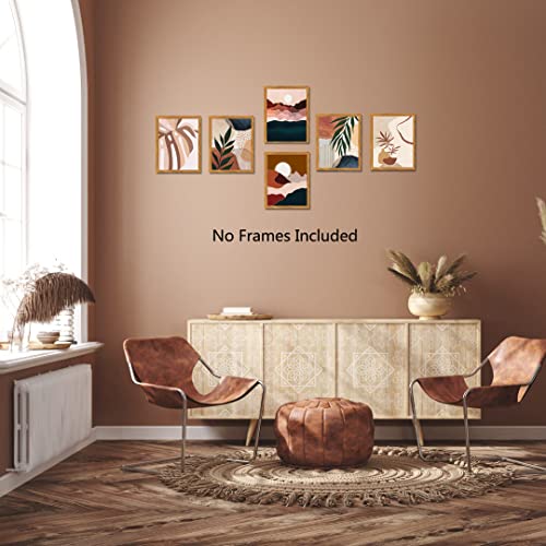 Rinsiken Wall Art Boho Canvas Prints Bohemian Minimalist Abstract Sun Artwork Painting Mid Century Pictures 8X10 Inch Set Of 6 Unframed For Living Room #TOP5