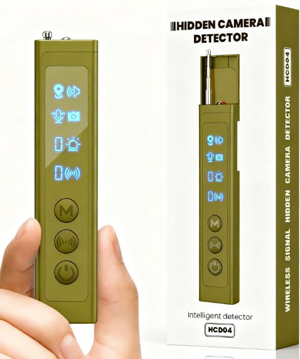 Hidden Camera Detectors, Portable Scanner Hidden Detector,2-in-1 Camera Detector 6 Levels Sensitivity (Olive Drab)