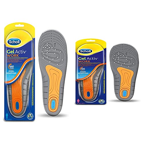 Scholl Gelactiv Work Plantillas para Zapatos & GelActiv - Plantillas Work para zapatos de trabajo de 35,5 a 40,5 - Para pies con mucho estrés, 1 par de suelas de gel