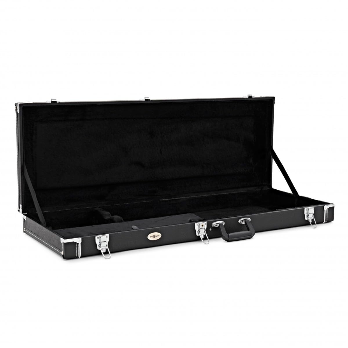 Estuche de Guitarra Eléctrica de Gear4music Negro | Se adapta a formas S-style, T-style y offset, forro de felpa, cierre con llave, compartimento interno de accesorios