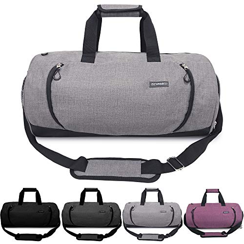 Updated 20'' Sports Gym Bag with Shoes Compartment Wet Pocket Waterproof Travel Duffel