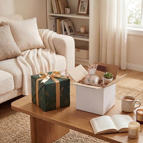 Image of RLAVBL 6x6x6 Shipping Boxes Set of 40, White Corrugated Cardboard Box for Packing, Mailing, Business