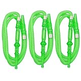 Hookah Hose with Plastic Handle, Green, Pack of 3, Shisha Accessory
