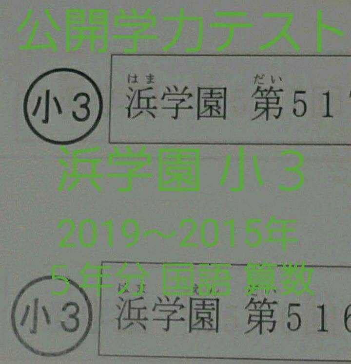 浜学園 小3 公開学力テスト 5年分 算数 国語 2教科 フルセット