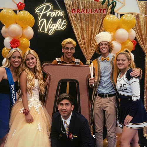Image of Prom Night LED Neon Sign Letters Light Up for Graduation Party Decoration