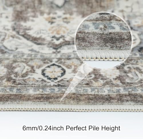 YOUFORTONG Washable 3x5 Area Rugs: Rugs for Living Room Ultra Soft Carpet for Bedroom Waterproof Rug Non Slip Rugs for Hardwood Floors (Beige, 3x5)